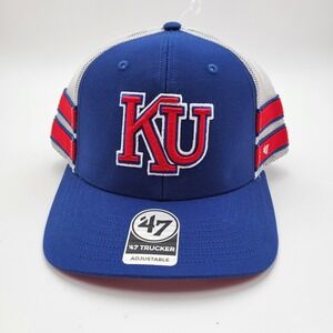 Kansas Jayhawks '47 Adjustable Straight Eight Blue Snapback Trucker‎ Hat